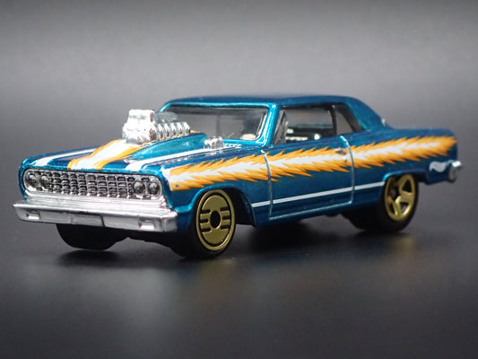 1964 64 CHEVY CHEVROLET CHEVELLE SS BLUE 1/64 SCALE DIORAMA DIECAST MODEL CAR