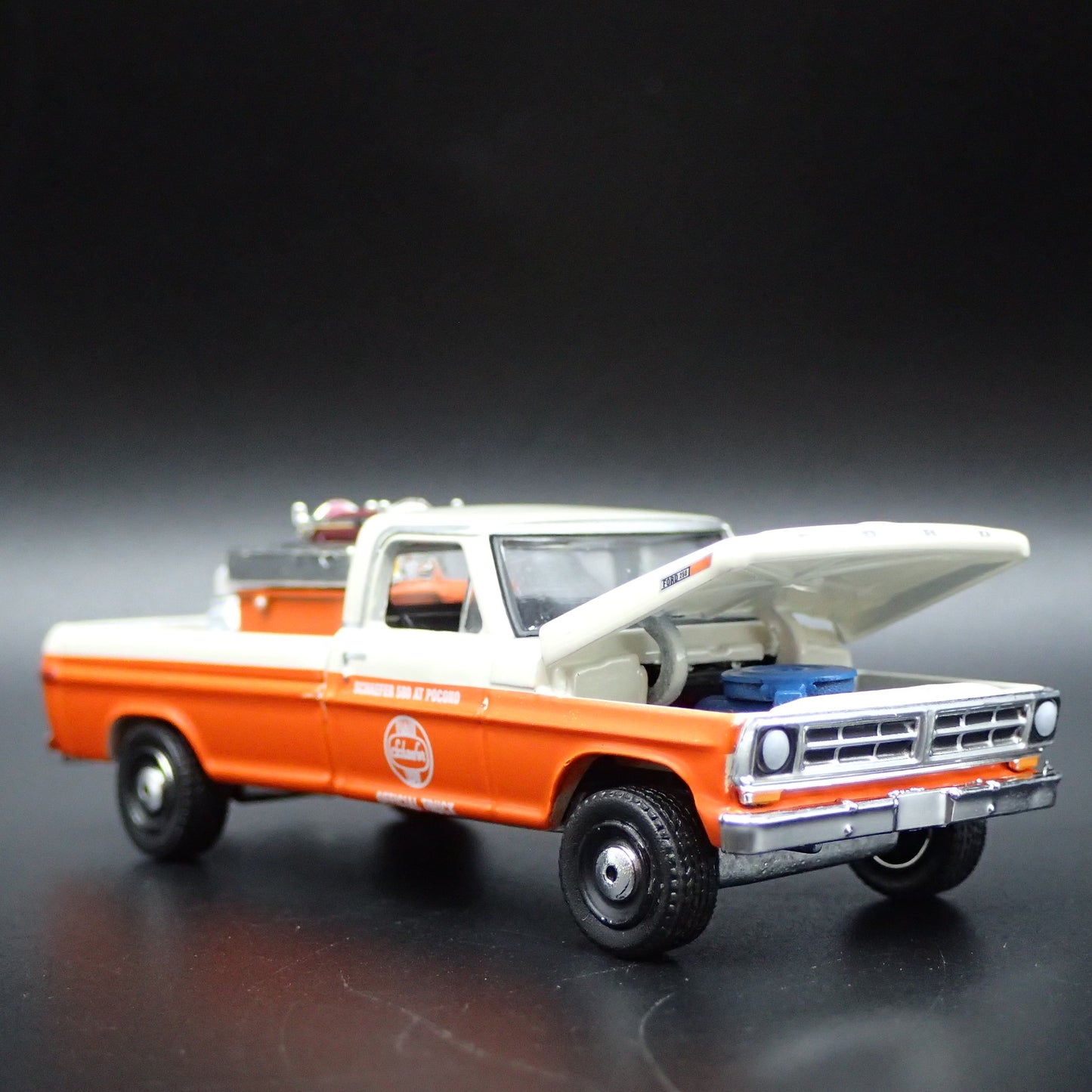 1971 71 FORD F250 PICKUP TRUCK SCHAEFER 500 POCONO 1/64 SCALE DIECAST MODEL CAR2