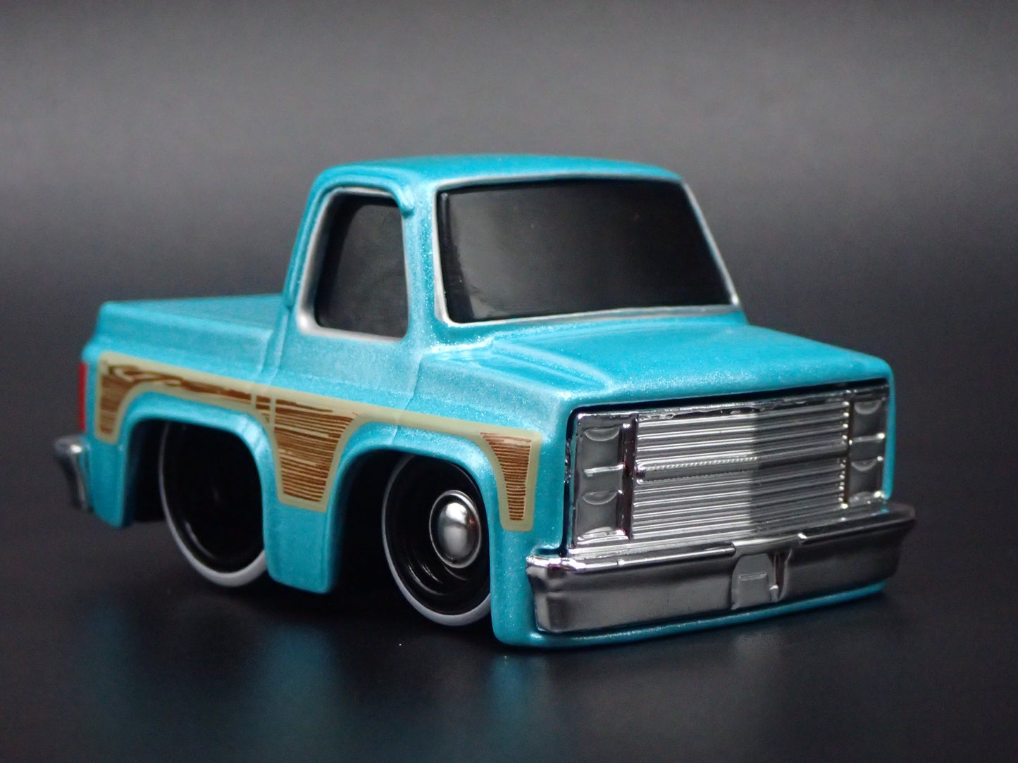 1987 87 CHEVY CHEVROLET C10 PICKUP TRUCK TUNED TEAL 1/64 SCALE DIECAST MODEL CAR
