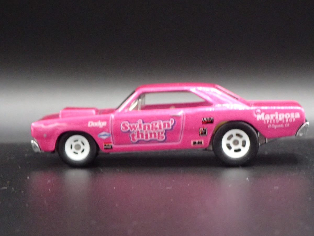 1968 68 DODGE DART SWINGIN THING NHRA DRAG 1:64 SCALE DIORAMA DIECAST MODEL CAR-Burning Rubber Toy Company