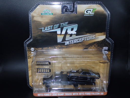 2026 GREENLIGHT CHROME CHASE 1972 F350 RAMP TRUCK & MAD MAX 1973 FORD FALCON XB