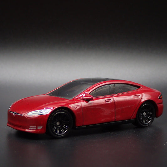 2016-2025 TESLA MODEL S RED 1/64 SCALE COLLECTIBLE DIORAMA DIECAST MODEL CAR
