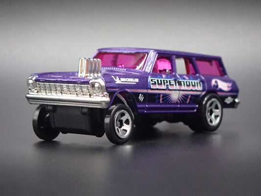1964 CHEVY CHEVROLET NOVA II STATION WAGON GASSER 1:64 SCALE DIECAST MODEL CAR