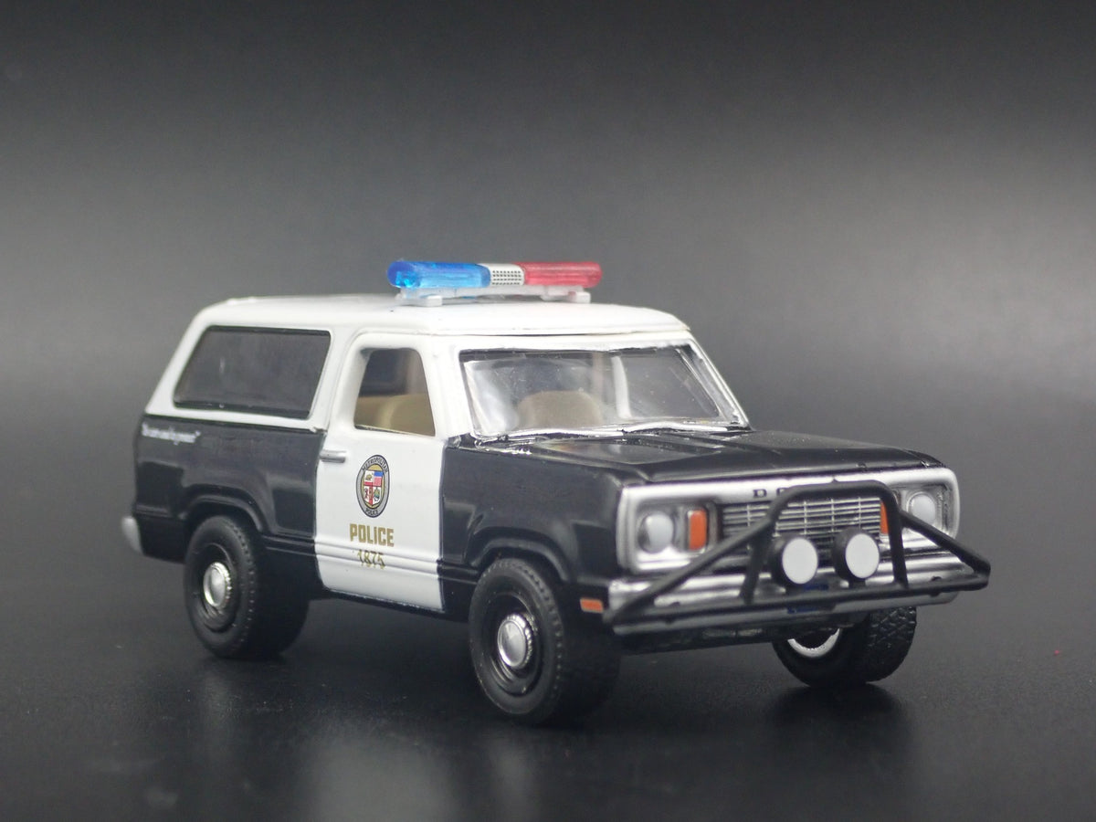 1977 77 DODGE RAMCHARGER LAPD POLICE W HITCH RARE 1/64 SCALE DIECAST MODEL CAR-Burning Rubber Toy Company