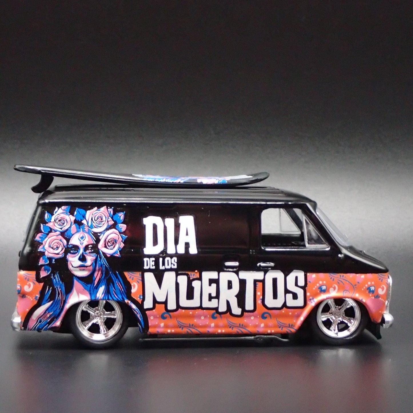 1971 71 CHEVY CHEVROLET VAN G10 DIA DE LOS MUERTOS 1:64 SCALE DIECAST MODEL CAR