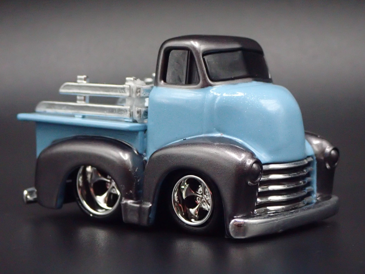 1950 50 GMC COE PICKUP TRUCK CAR TUNED BLUE 1:64 SCALE DIORAMA DIECAST MODEL CAR