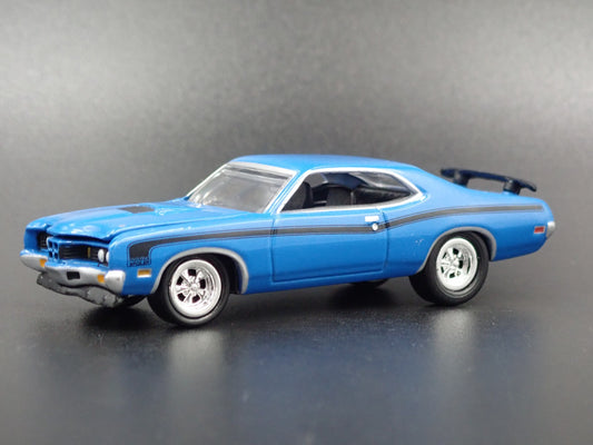 1971 71 MERCURY CYCLONE SPOILER BLUE RARE 1/64 SCALE DIORAMA DIECAST MODEL CAR