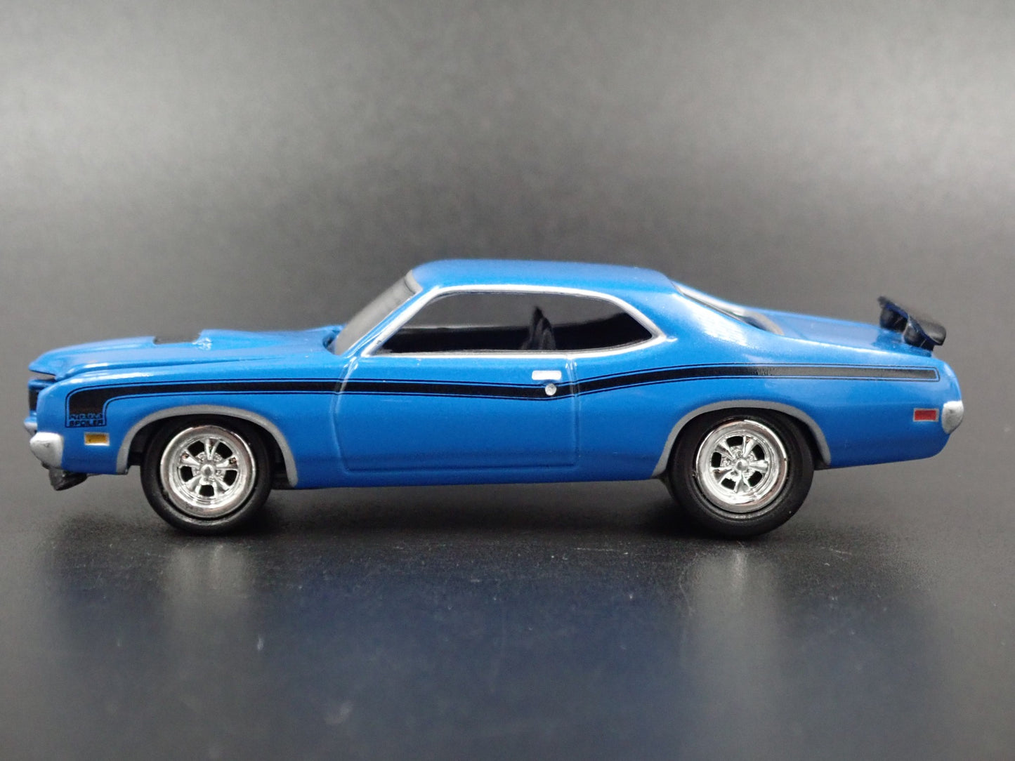1971 71 MERCURY CYCLONE SPOILER BLUE RARE 1/64 SCALE DIORAMA DIECAST MODEL CAR