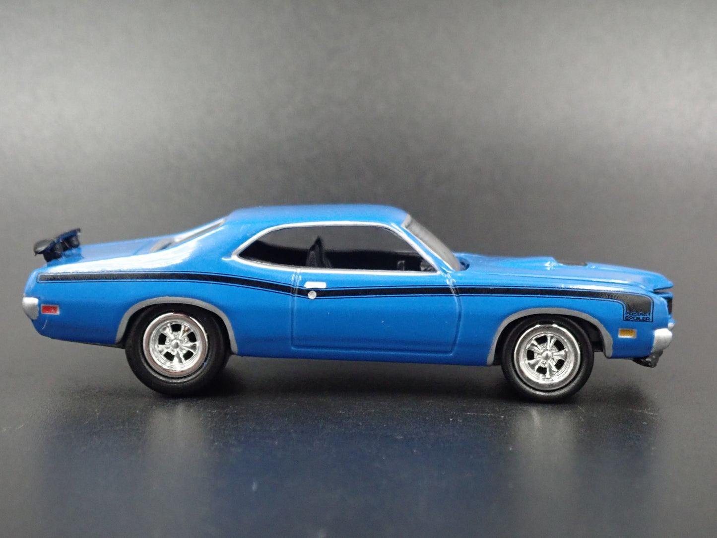 1971 71 MERCURY CYCLONE SPOILER BLUE RARE 1/64 SCALE DIORAMA DIECAST MODEL CAR