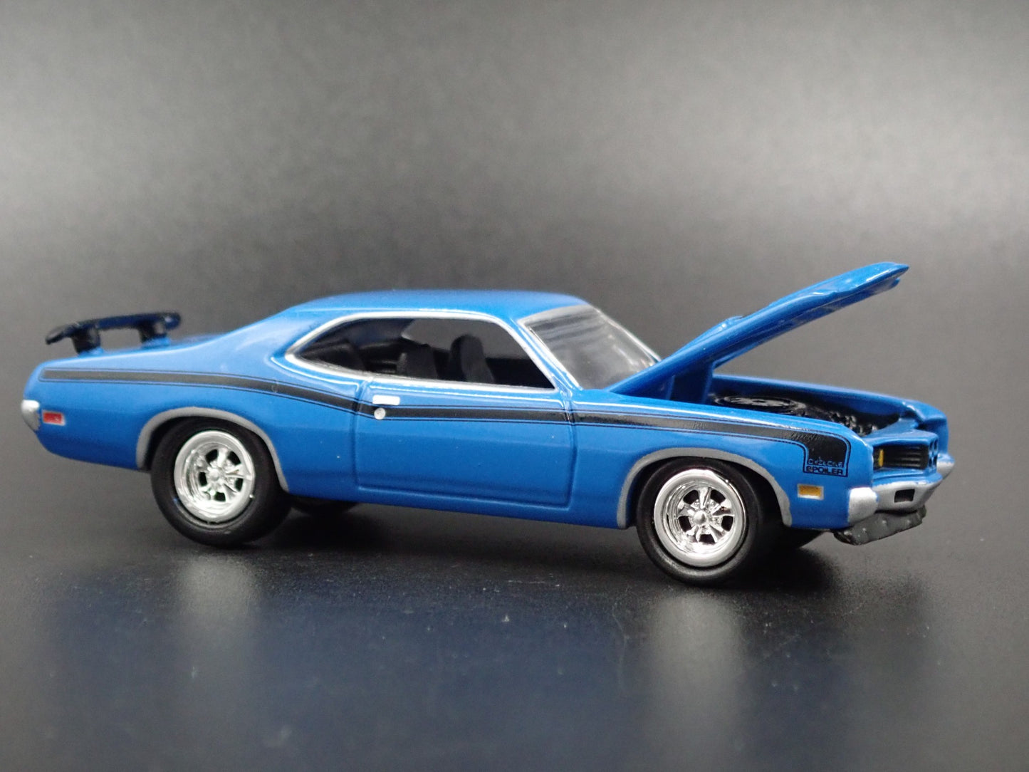 1971 71 MERCURY CYCLONE SPOILER BLUE RARE 1/64 SCALE DIORAMA DIECAST MODEL CAR