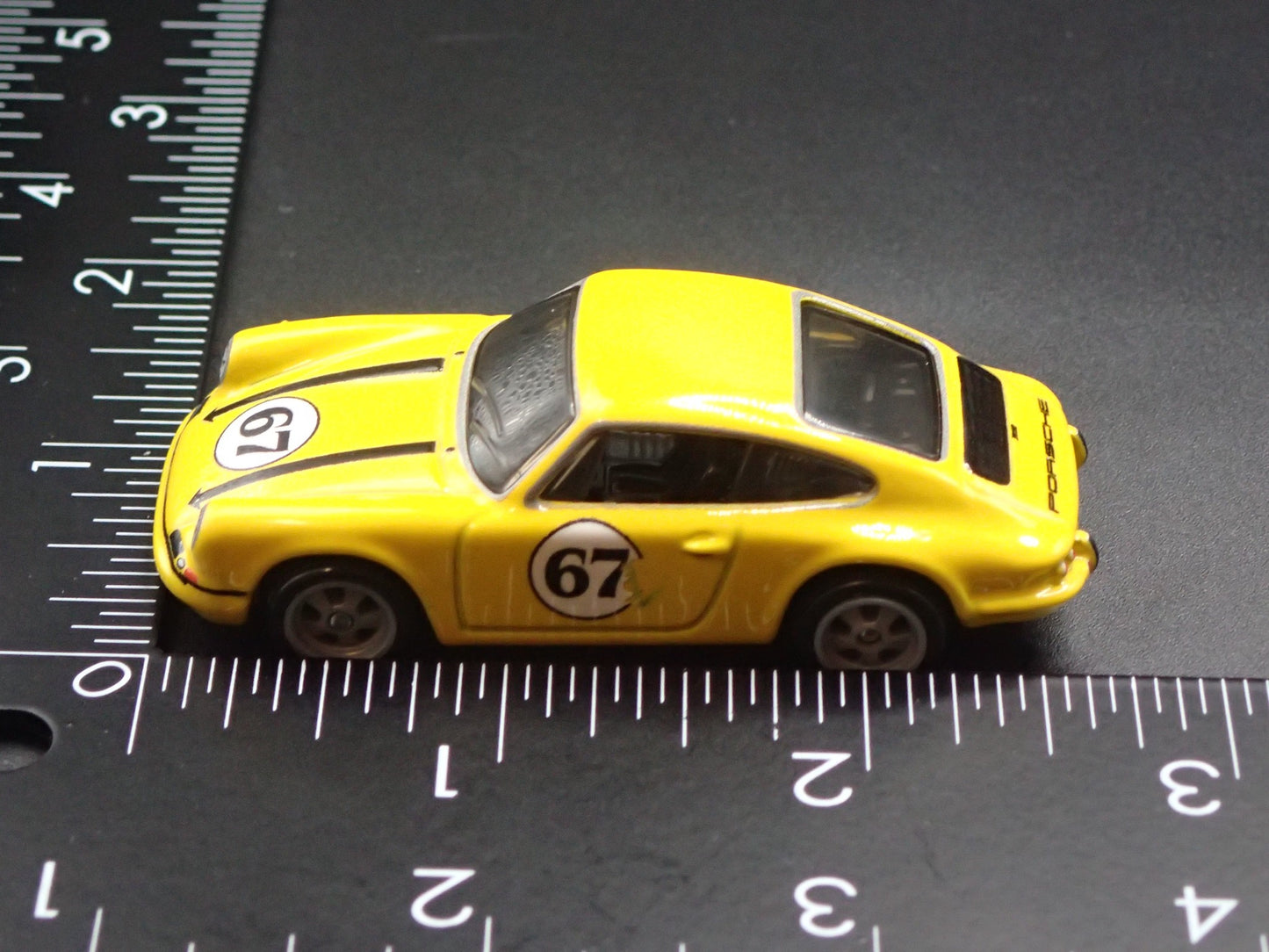 1964-1972 PORSCHE 911 R YELLOW 1:64 SCALE COLLECTIBLE DIORAMA DIECAST MODEL CAR