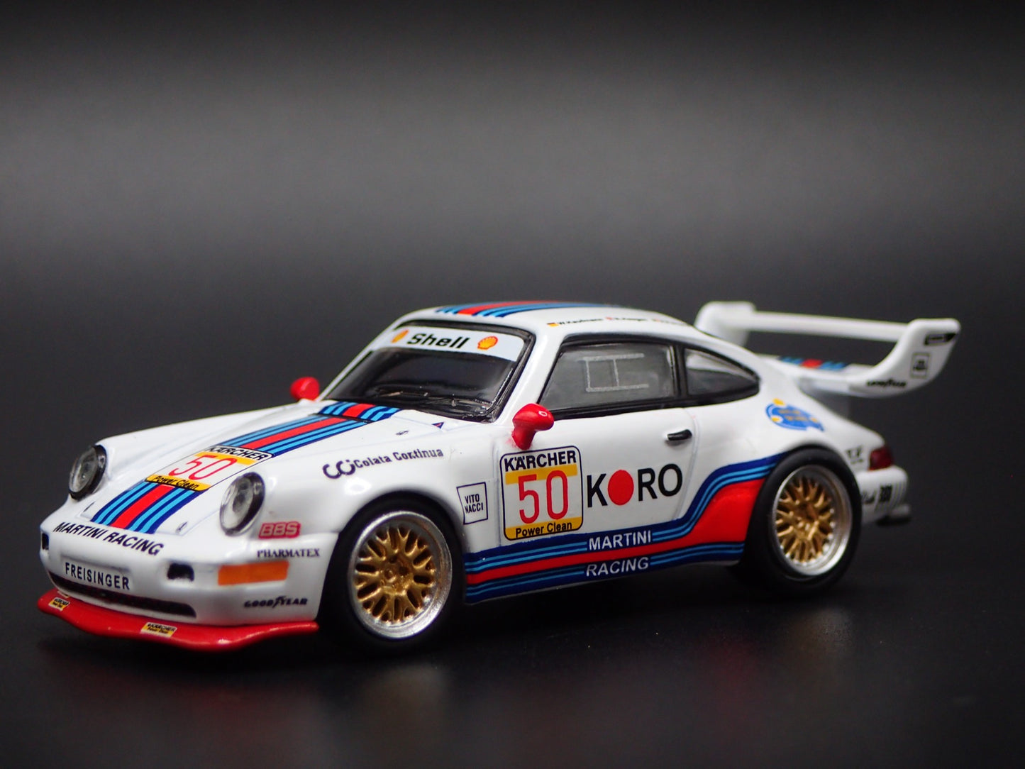 PORSCHE 911 TURBO S LM GT BRP GT 1995 KORO MARTINI 1:64 SCALE DIECAST MODEL CAR