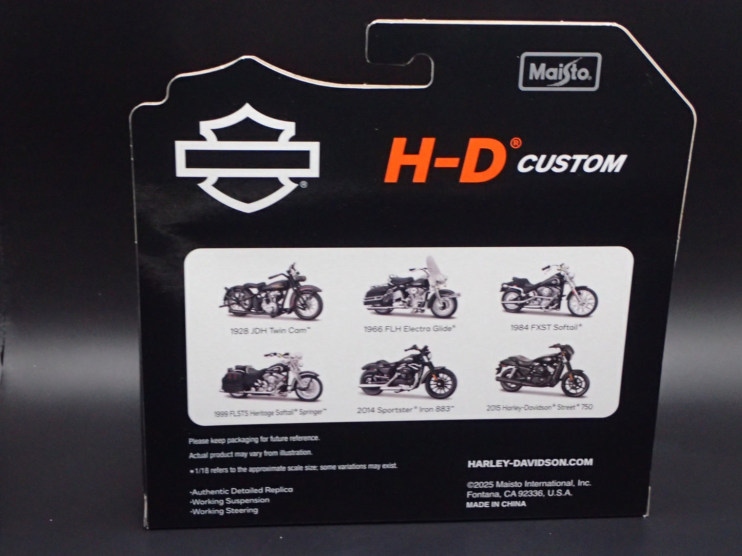 1984 84 FXST SOFTAIL HARLEY DAVIDSON MOTORCYCLE MAISTO SERIES 41 RARE 1/18 MODEL