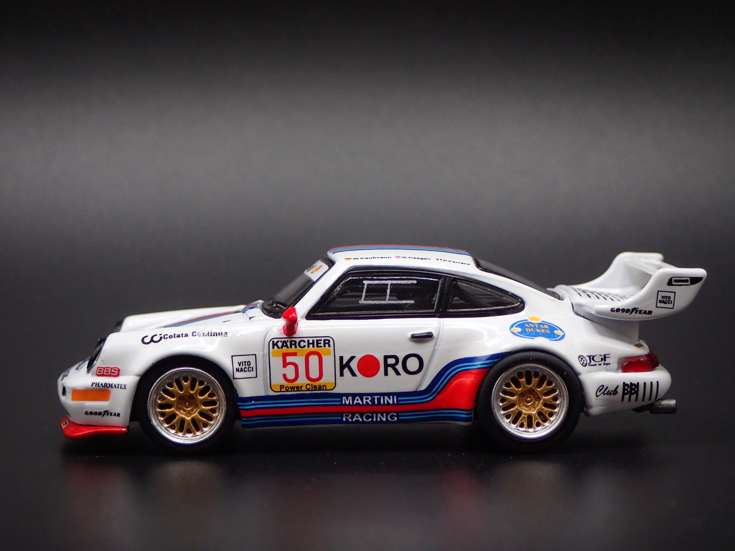 PORSCHE 911 TURBO S LM GT BRP GT 1995 KORO MARTINI 1:64 SCALE DIECAST MODEL CAR