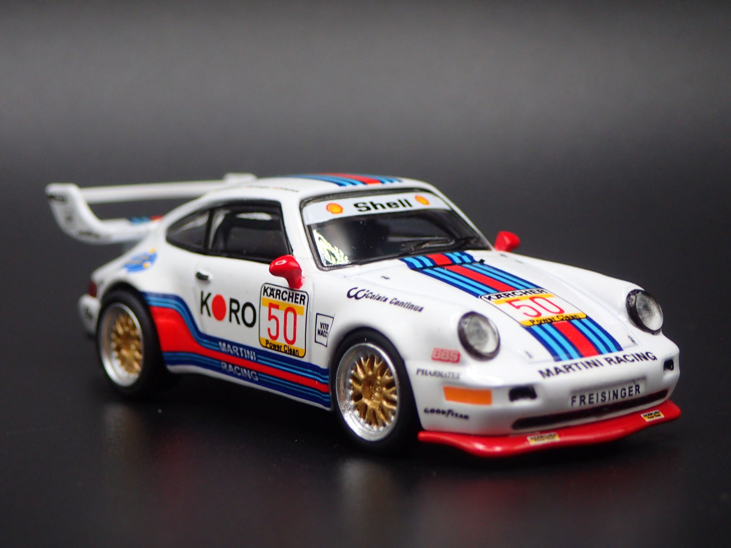 PORSCHE 911 TURBO S LM GT BRP GT 1995 KORO MARTINI 1:64 SCALE DIECAST MODEL CAR