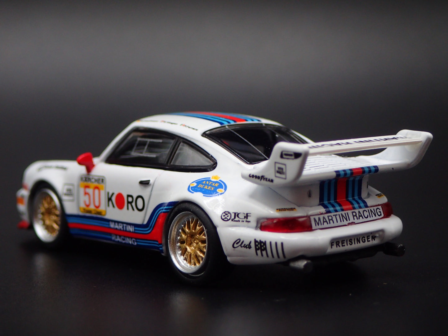PORSCHE 911 TURBO S LM GT BRP GT 1995 KORO MARTINI 1:64 SCALE DIECAST MODEL CAR