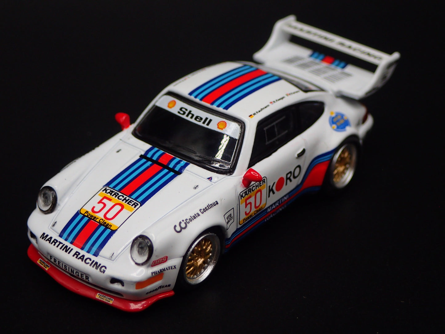 PORSCHE 911 TURBO S LM GT BRP GT 1995 KORO MARTINI 1:64 SCALE DIECAST MODEL CAR