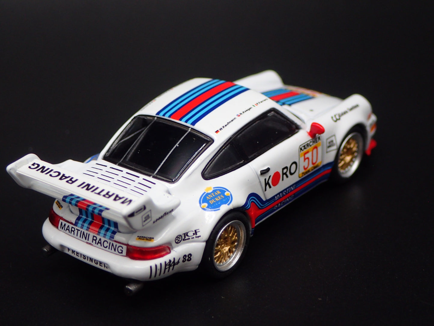 PORSCHE 911 TURBO S LM GT BRP GT 1995 KORO MARTINI 1:64 SCALE DIECAST MODEL CAR