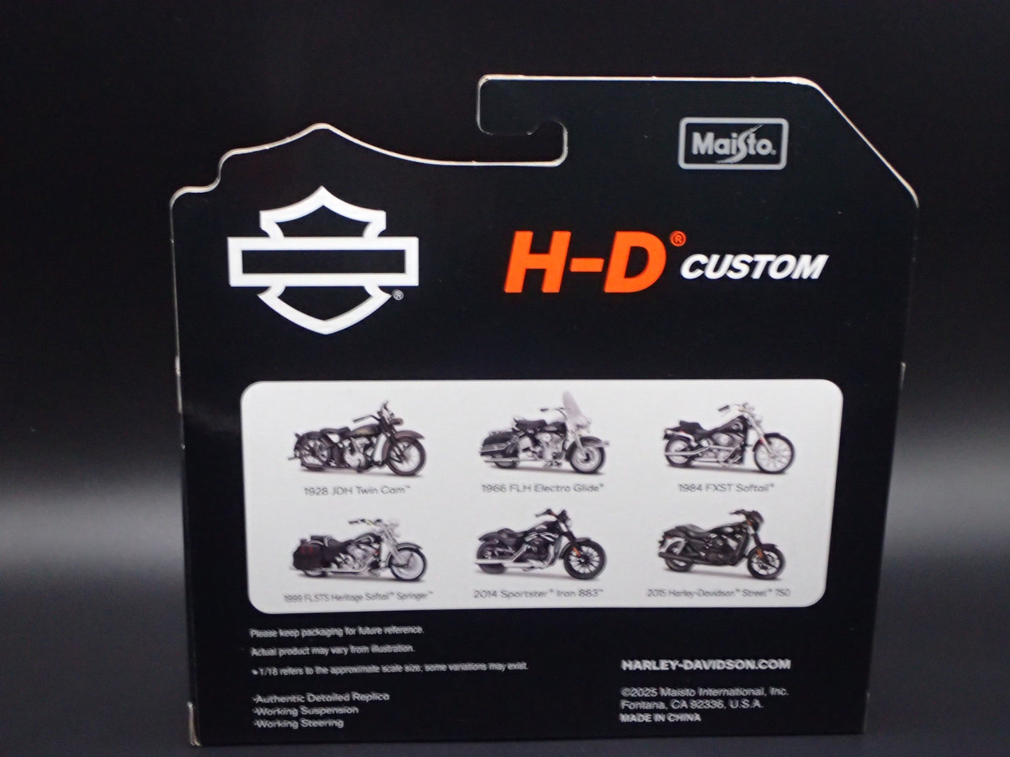 1999 FLSTS HERITAGE SOFTAIL SPRINGER HARLEY DAVIDSON MOTORCYCLE MAISTO 41 1/18