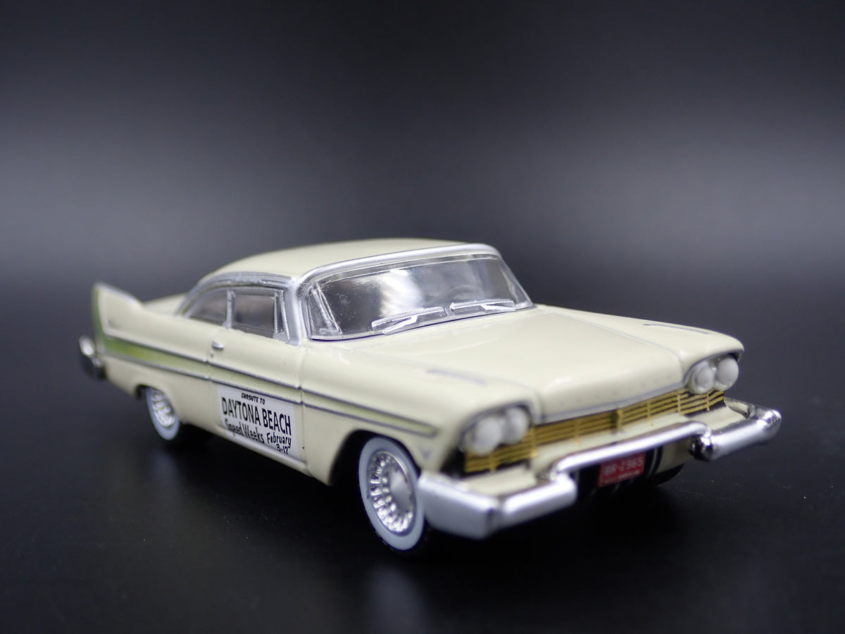 1957 57 PLYMOUTH FURY DAYTONA BEACH SPEED WEEK RARE 1/64 SCALE DIECAST MODEL CAR-Burning Rubber Toy Company