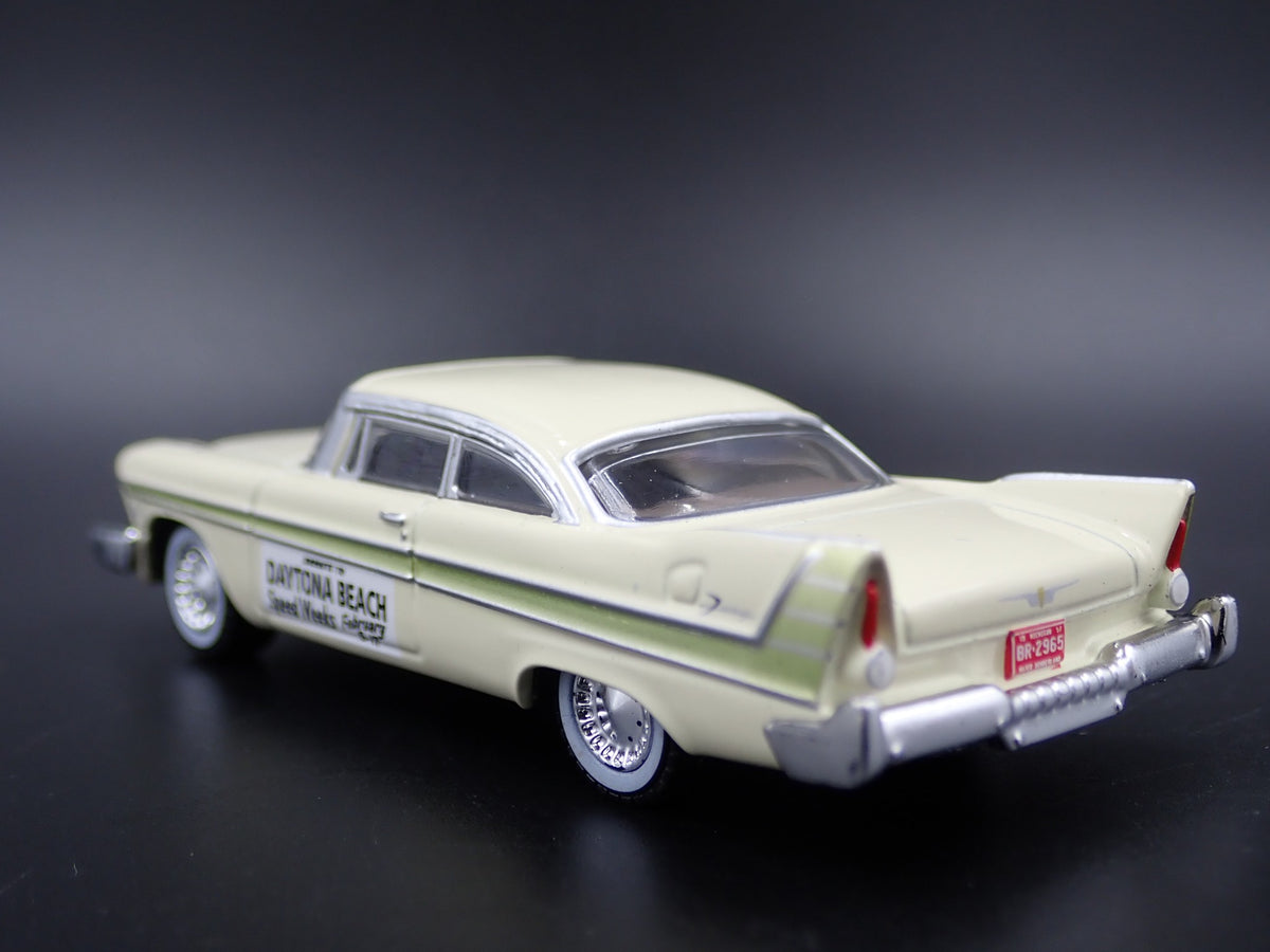 1957 57 PLYMOUTH FURY DAYTONA BEACH SPEED WEEK RARE 1/64 SCALE DIECAST MODEL CAR-Burning Rubber Toy Company