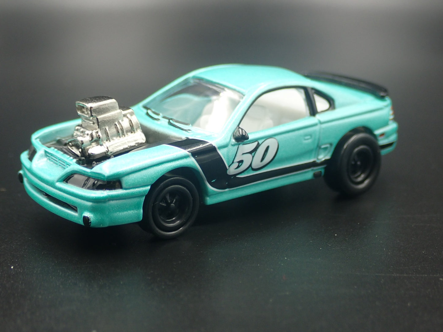 1994 94 FORD MUSTANG TEAL RARE 1:64 SCALE COLLECTIBLE DIORAMA DIECAST MODEL CAR