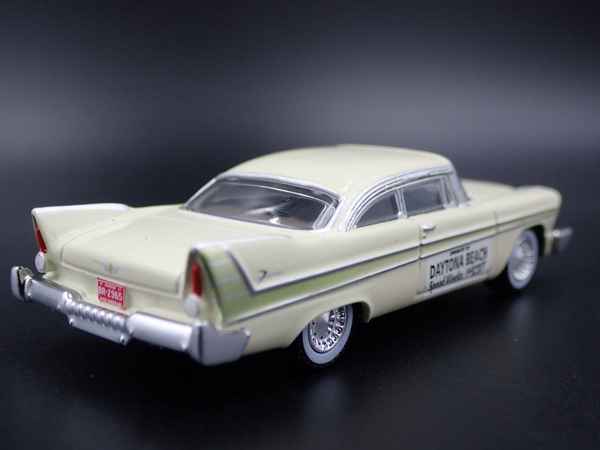 1957 57 PLYMOUTH FURY DAYTONA BEACH SPEED WEEK RARE 1/64 SCALE DIECAST MODEL CAR-Burning Rubber Toy Company