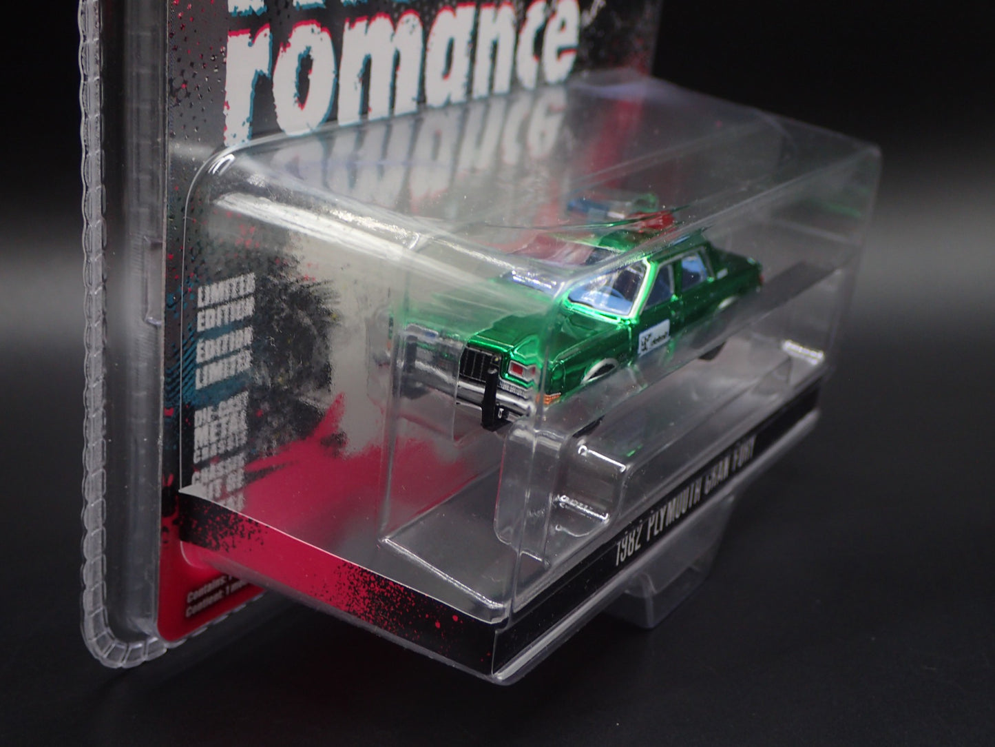 GREENLIGHT GREEN CHROME CHASE 1982 PLYMOUTH GRAN FURY TRUE ROMANCE HOLLYWOOD 43