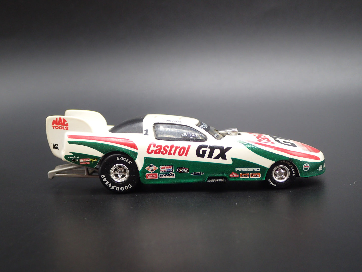 1996 PONTIAC FIREBIRD FUNNY CAR NHRA CASTROL GTX 1/64 SCALE DIECAST MODEL CAR