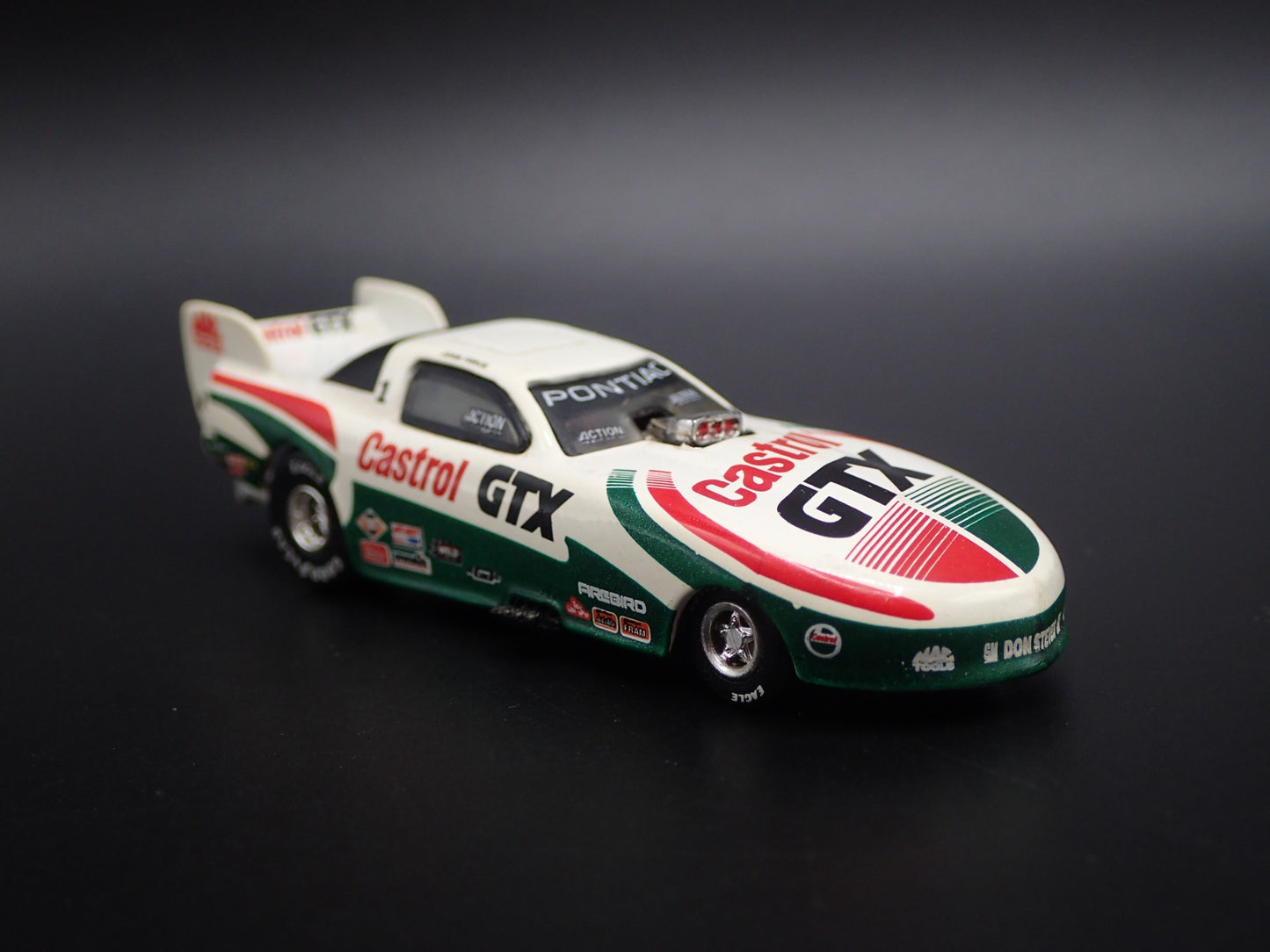 1996 PONTIAC FIREBIRD FUNNY CAR NHRA CASTROL GTX 1/64 SCALE DIECAST MODEL CAR