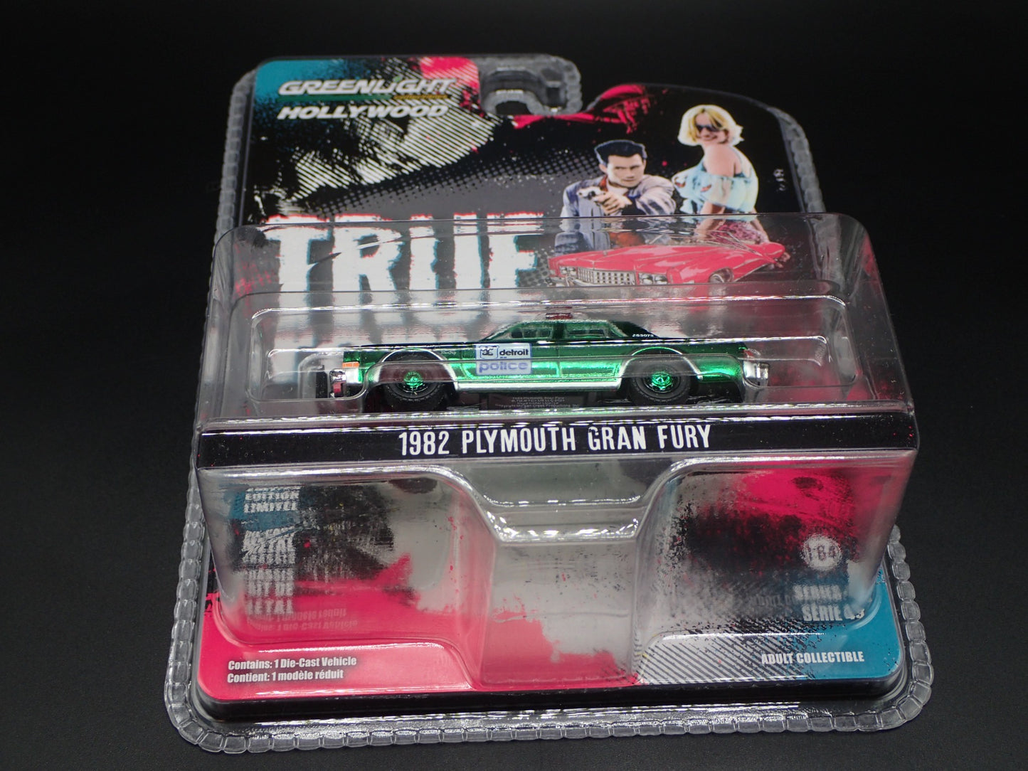 GREENLIGHT GREEN CHROME CHASE 1982 PLYMOUTH GRAN FURY TRUE ROMANCE HOLLYWOOD 43