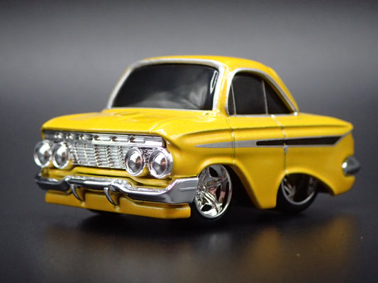 1961 61 CHEVY CHEVROLET IMPALA CAR TUNED YELLOW 1:64 SCALE DIECAST MODEL CAR