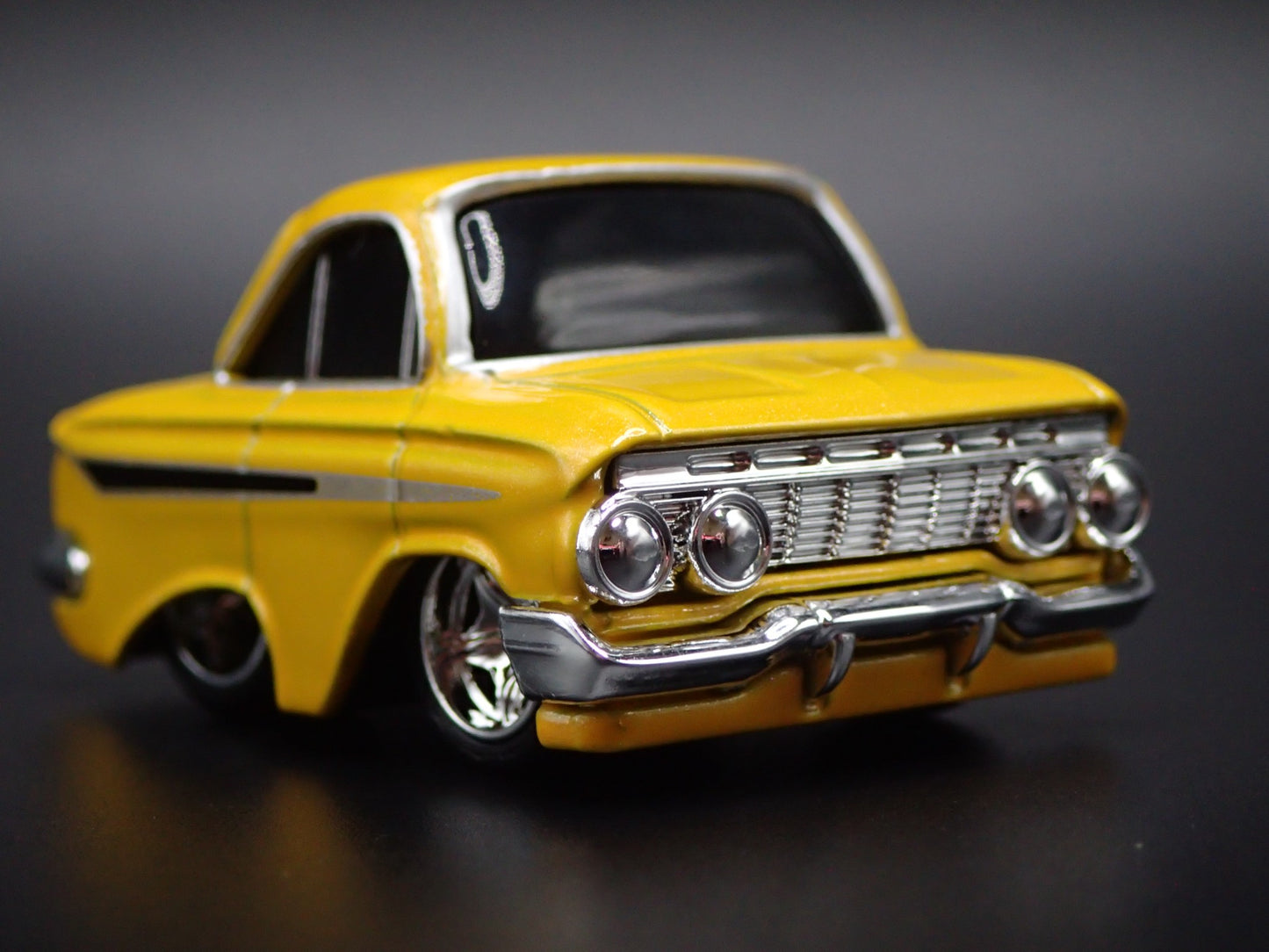 1961 61 CHEVY CHEVROLET IMPALA CAR TUNED YELLOW 1:64 SCALE DIECAST MODEL CAR