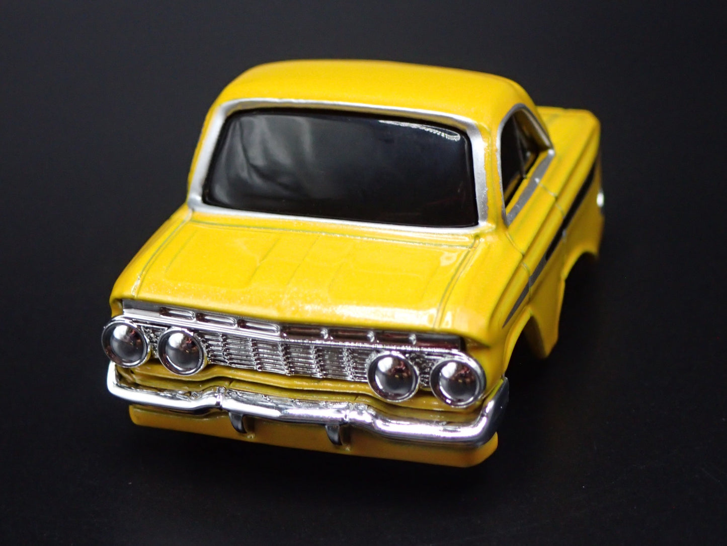 1961 61 CHEVY CHEVROLET IMPALA CAR TUNED YELLOW 1:64 SCALE DIECAST MODEL CAR