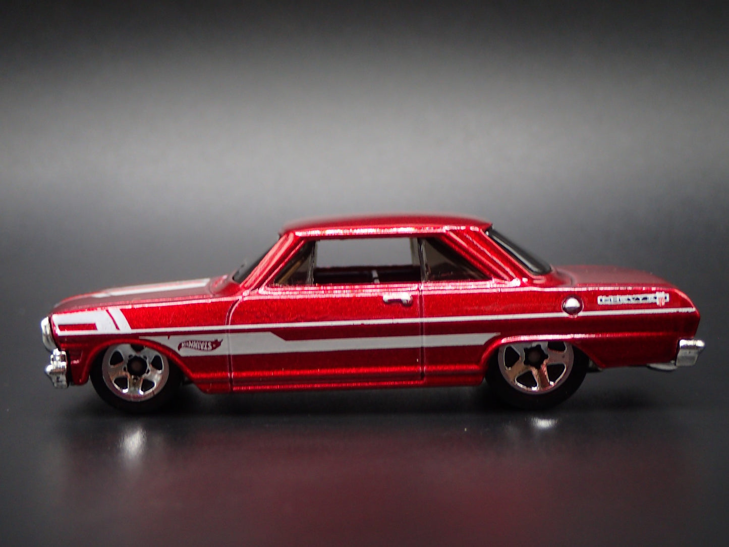 1963 63 CHEVY CHEVROLET II NOVA RED RARE 1:64 SCALE DIORAMA DIECAST MODEL CAR