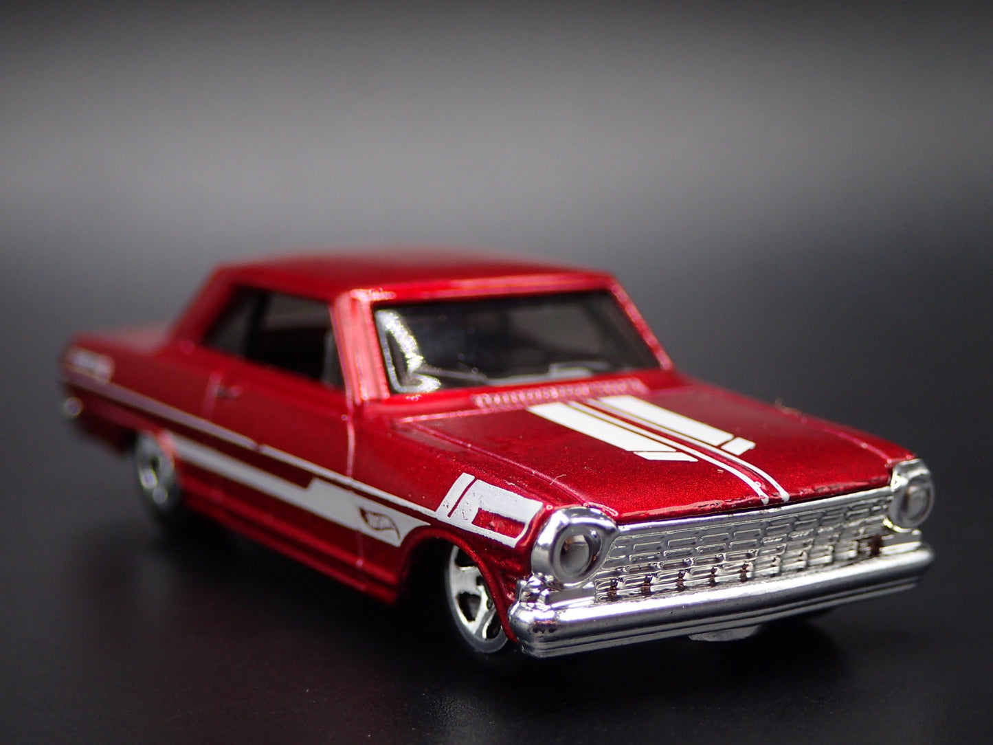 1963 63 CHEVY CHEVROLET II NOVA RED RARE 1:64 SCALE DIORAMA DIECAST MODEL CAR