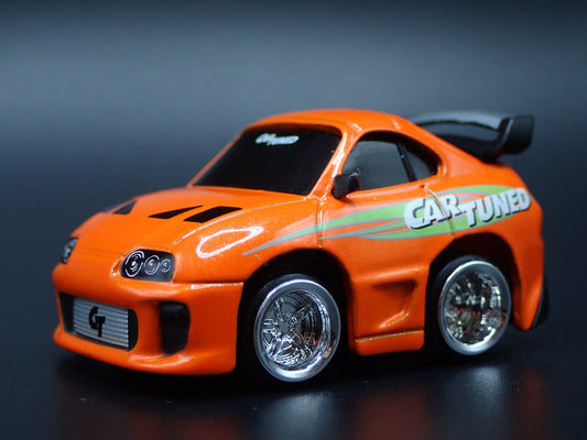 1993-2002 TOYOTA SUPRA CAR TUNED ORANGE JDM 1/64 SCALE DIORAMA DIECAST MODEL CAR