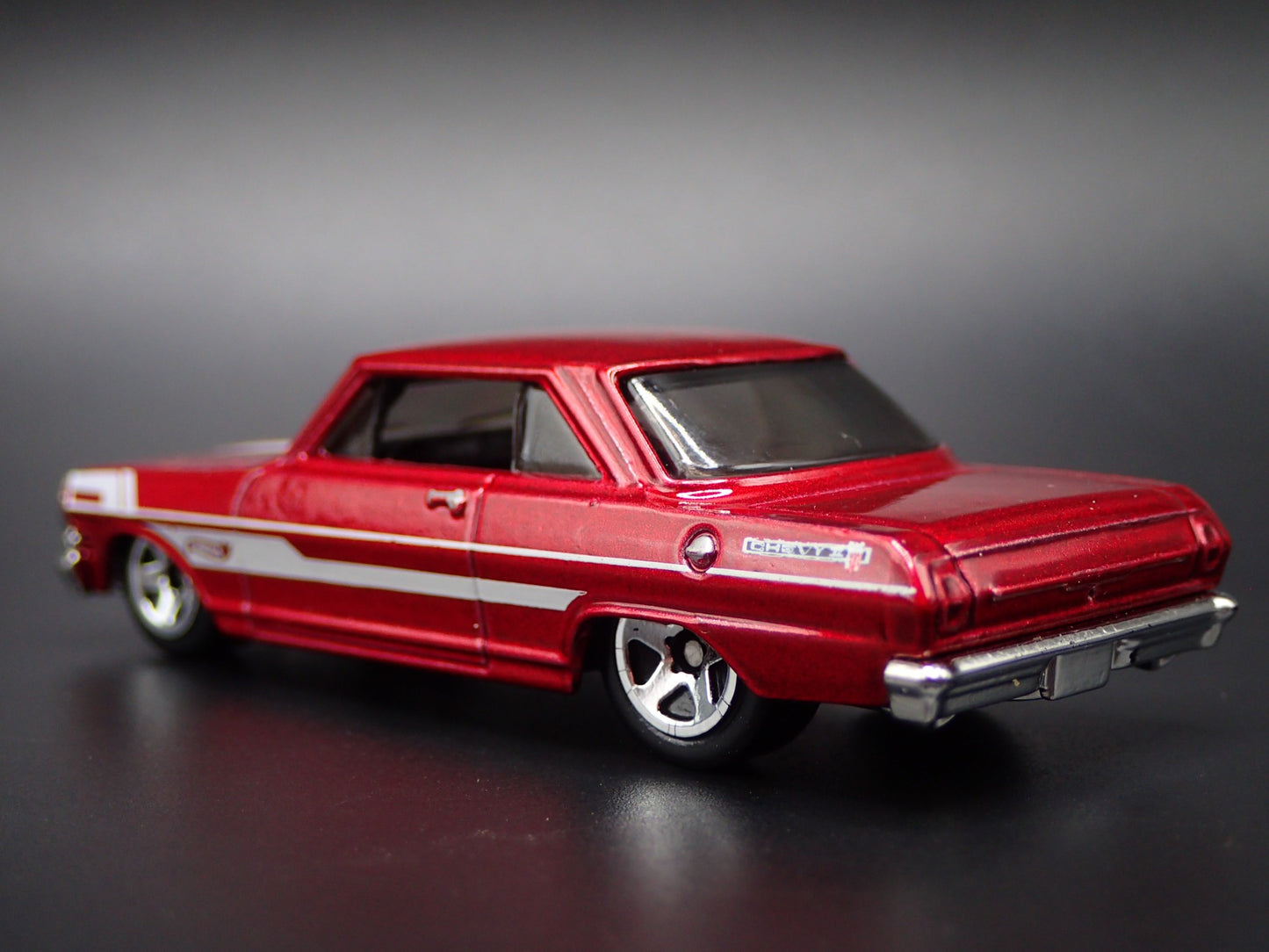 1963 63 CHEVY CHEVROLET II NOVA RED RARE 1:64 SCALE DIORAMA DIECAST MODEL CAR
