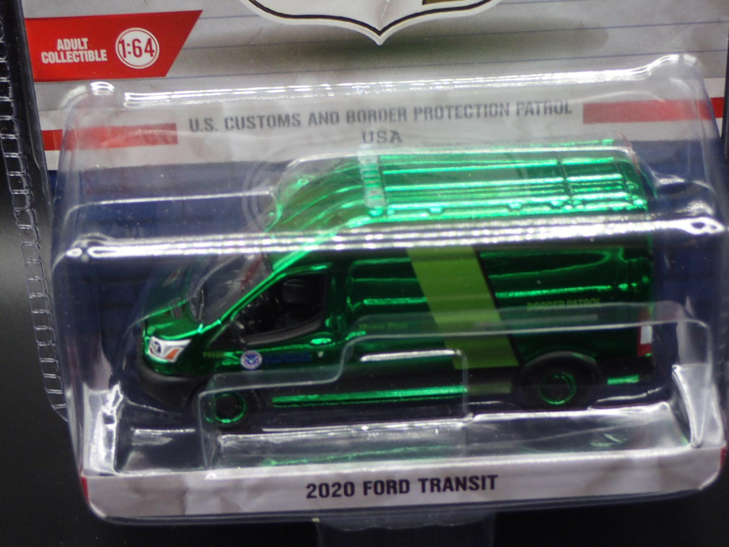 2025 GREENLIGHT GREEN MACHINE 2020 FORD TRANSIT VAN US CUSTOMS BORDER PATROL