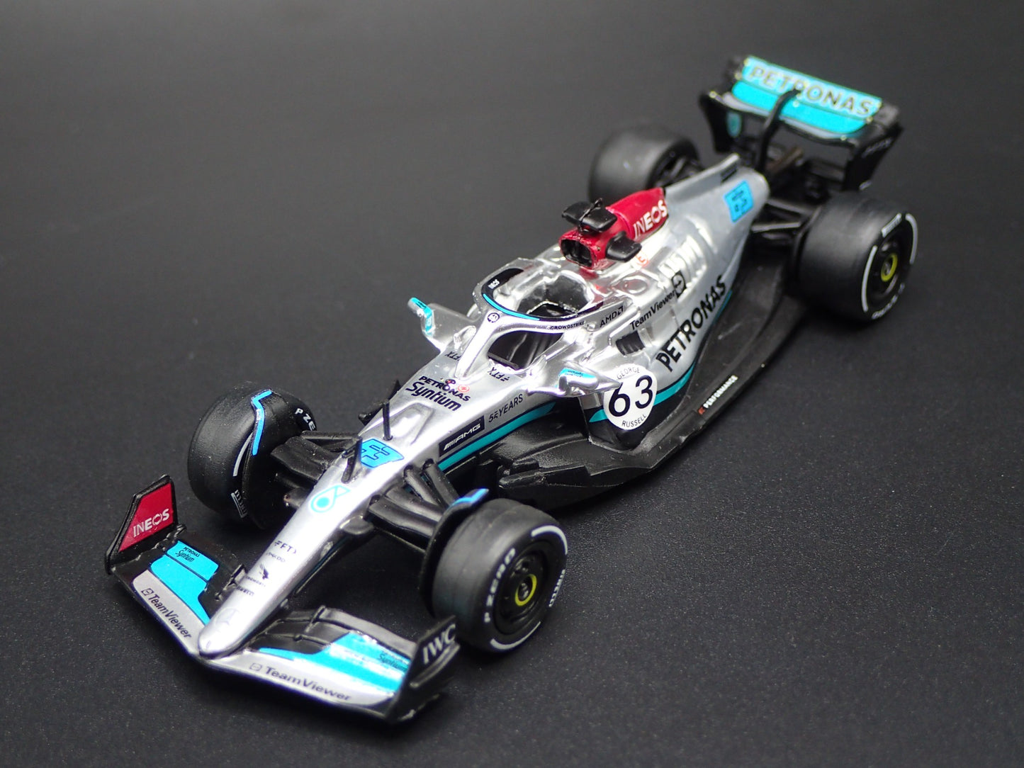 MERCEDES-AMG F1 W13 E PERFORMANCE GEORGE RUSSELL 63 1:64 SCALE DIECAST MODEL CAR