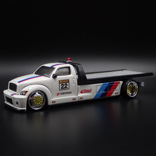 MODERN CUSTOM FLATBED CAR HAULER EIBACH 1:64 SCALE DIORAMA DIECAST MODEL CAR