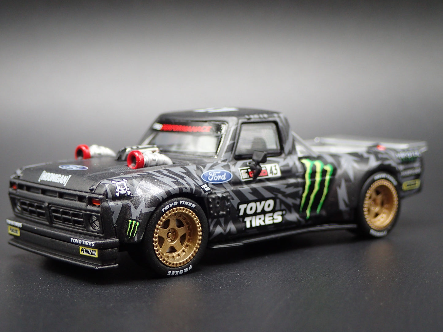 1977 FORD f150 HOONITRUCK KEN BLOCK MONSTER 1:64 SCALE DIORAMA DIECAST MODEL CAR