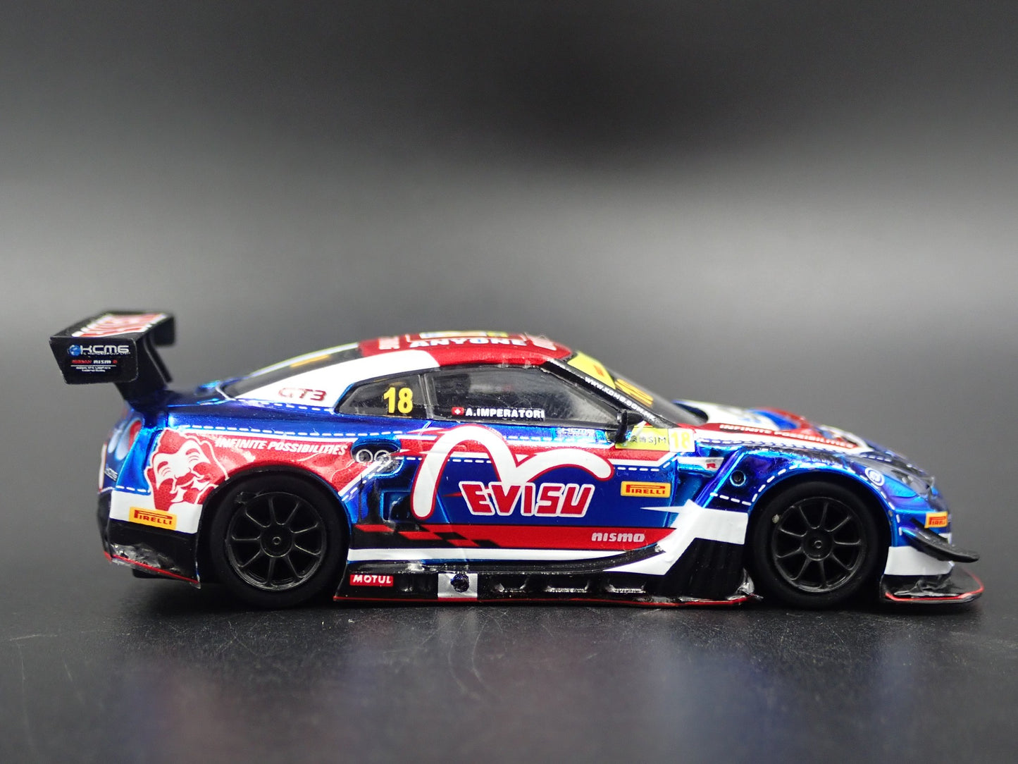 NISSAN GTR R35 NISMO  GT3 - KCMG -10TH FIA GT WORLD 1:64 SCALE DIECAST MODEL CAR