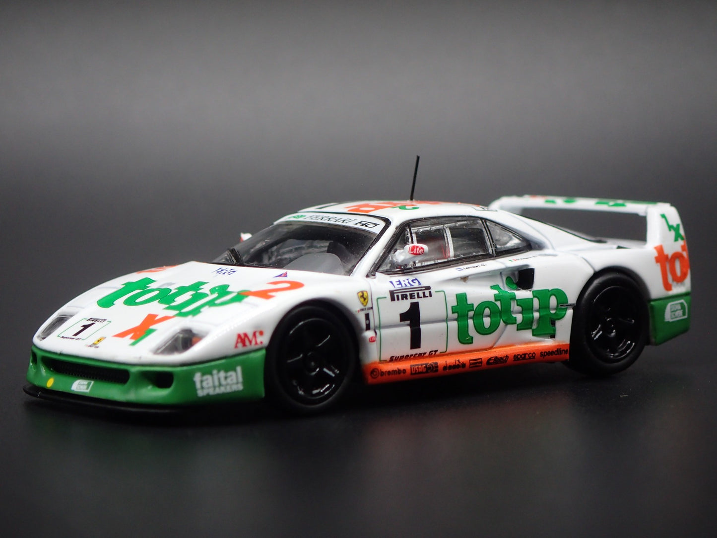 FERRARI F40 1994 ITALIAN GT CHAMPIONSHIP TOTIP 1:64 SCALE DIECAST MODEL CAR
