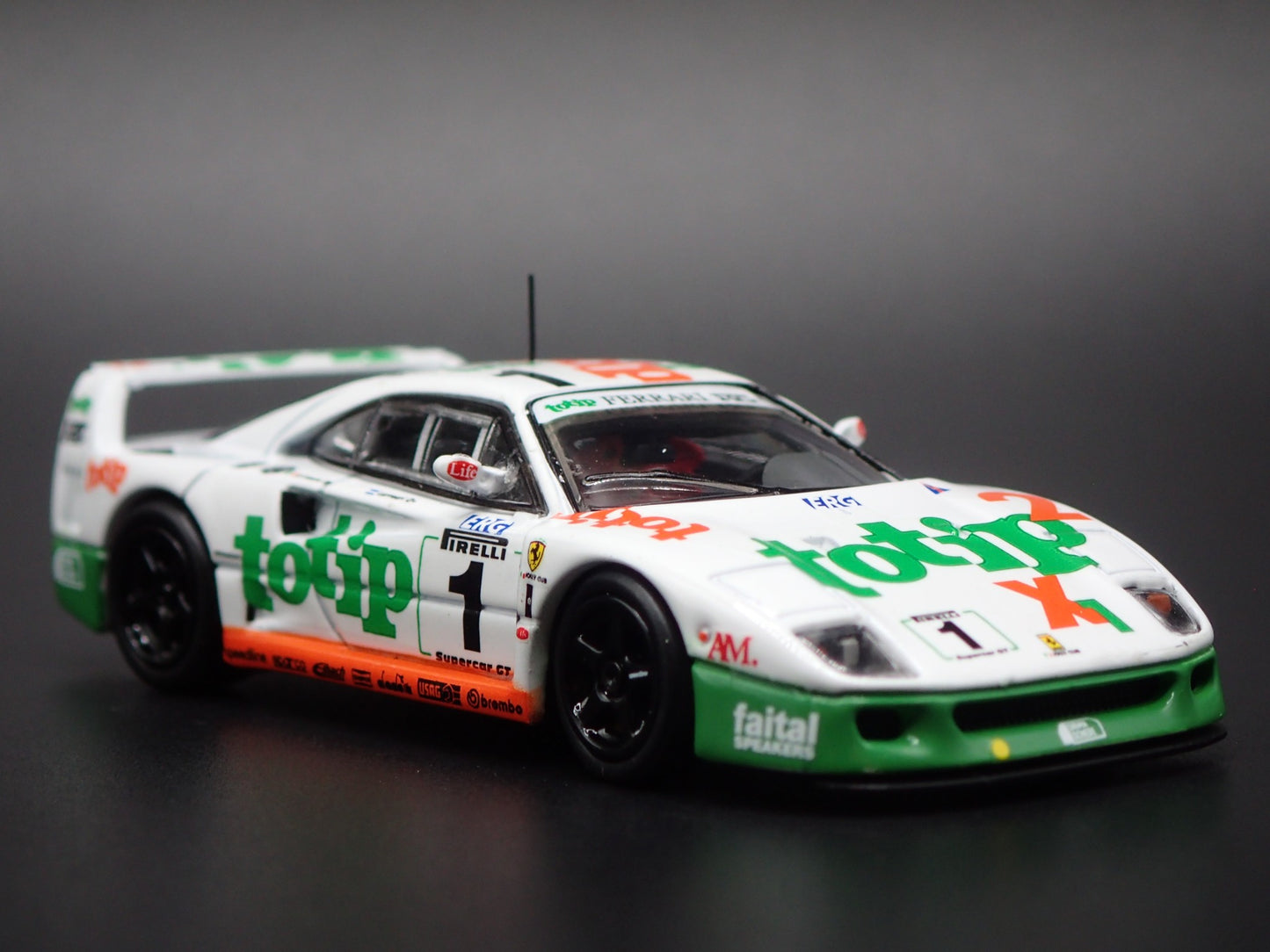 FERRARI F40 1994 ITALIAN GT CHAMPIONSHIP TOTIP 1:64 SCALE DIECAST MODEL CAR