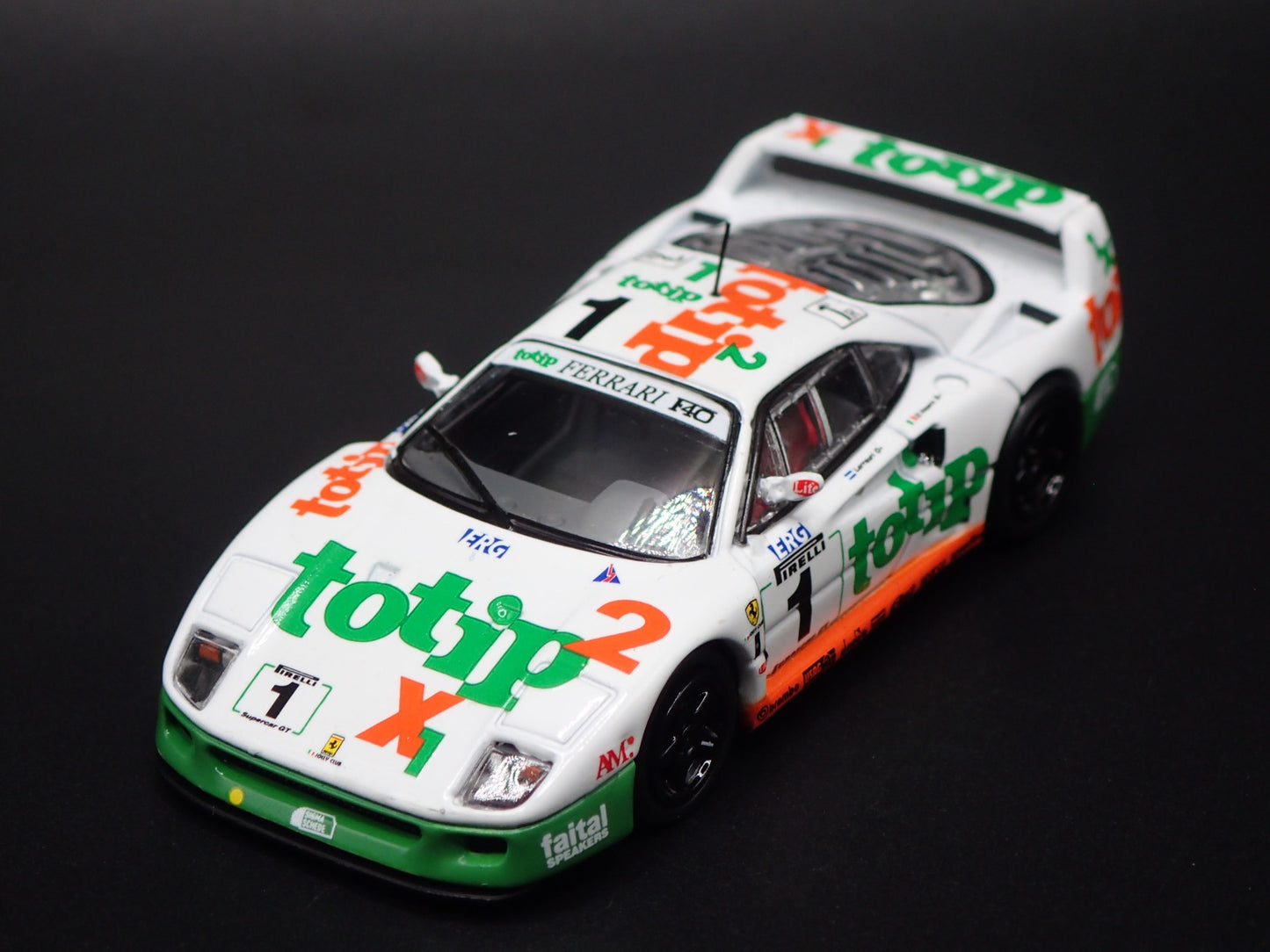 FERRARI F40 1994 ITALIAN GT CHAMPIONSHIP TOTIP 1:64 SCALE DIECAST MODEL CAR