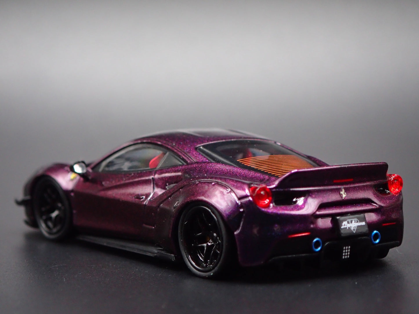 2015-2019 FERRARI 488 LB WORKS PURPLE 1:64 SCALE DIORAMA DIECAST MODEL CAR
