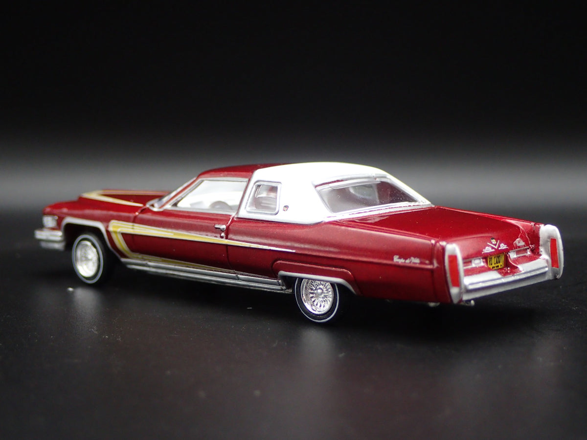 1976 76 CADDY CADILLAC COUPE DEVILLE LOWRIDER RARE 1/64 SCALE DIECAST MODEL CAR-Burning Rubber Toy Company