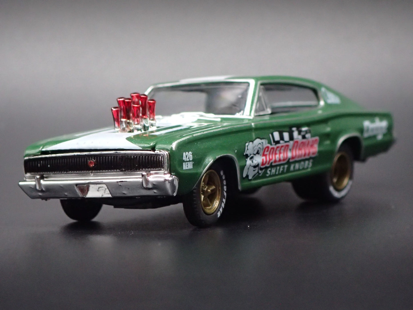 1966 66 DODGE CHARGER GASSER SPEED DAWG 1/64 SCALE DIORAMA DIECAST MODEL CAR