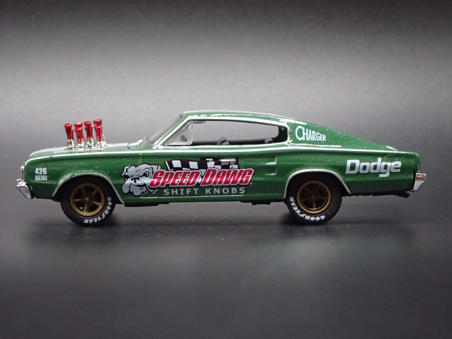 1966 66 DODGE CHARGER GASSER SPEED DAWG 1/64 SCALE DIORAMA DIECAST MODEL CAR